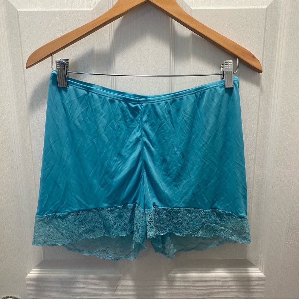 Fruit De La Passion blue vintage style lace tassel cami pajama short set - Picture 3 of 5